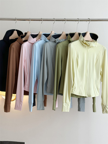 原纱冰丝黑胶防晒衣女修身显瘦夏季外套防紫外线upf50+防晒服连帽