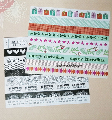 欧单手帐日程TN 和纸装饰花纹贴纸轻薄单条可撕