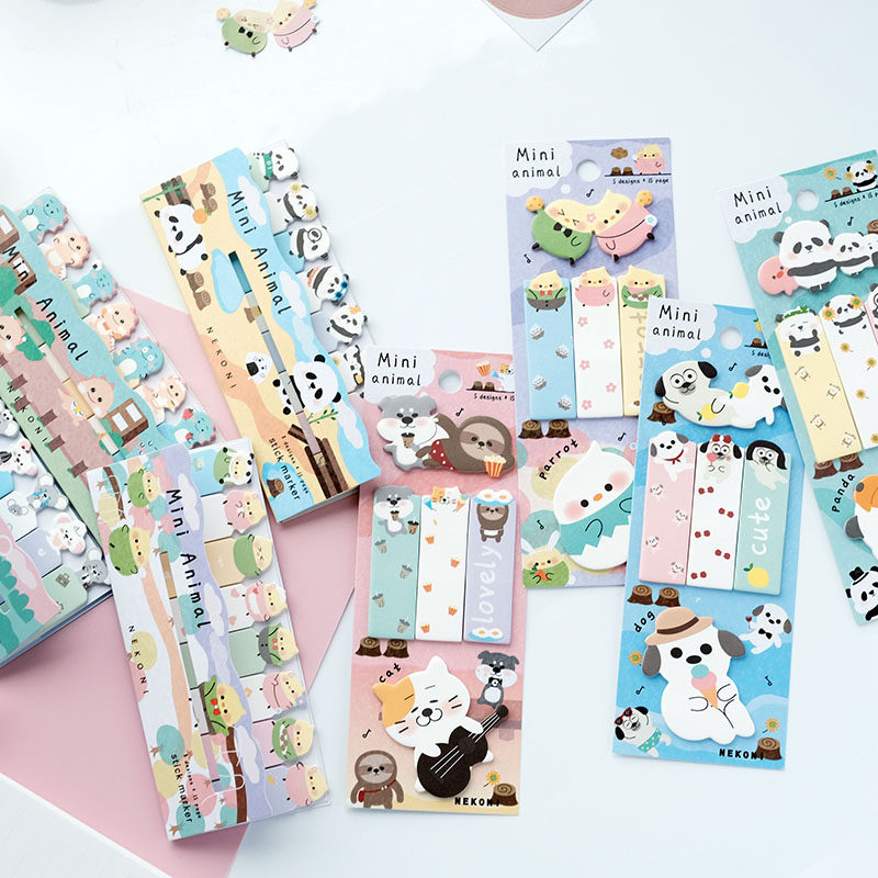 品牌特卖可爱熊猫狗狗鹦鹉便利贴