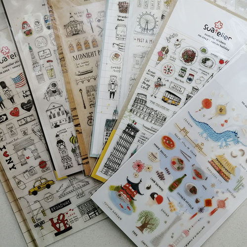 韩产正版世界旅行中国纽约贴纸