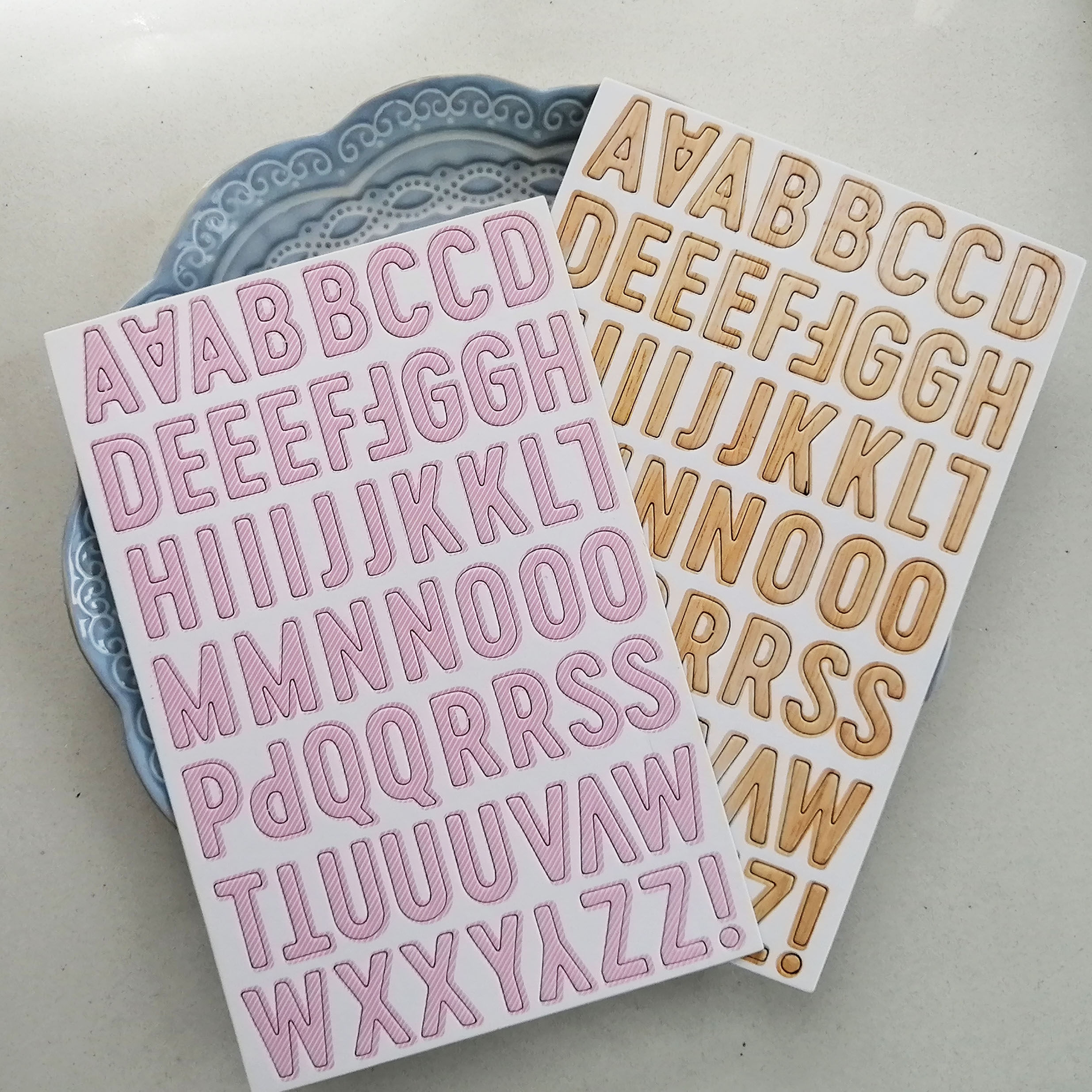 欧单百搭条纹英文字母手帐日记