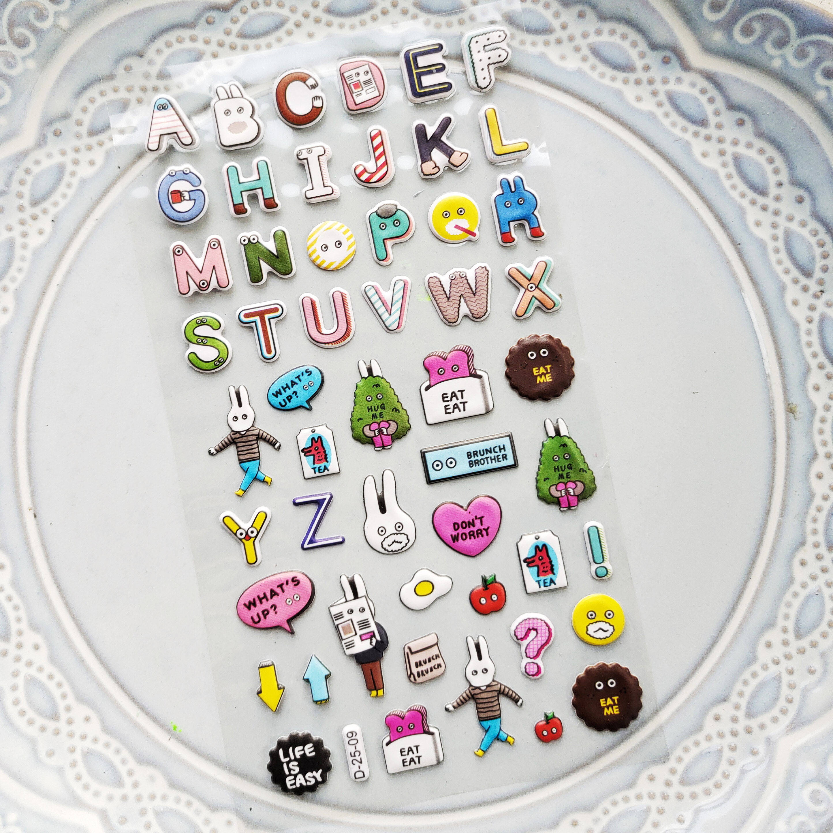 可爱小兔26个英文字母3d泡棉字母贴