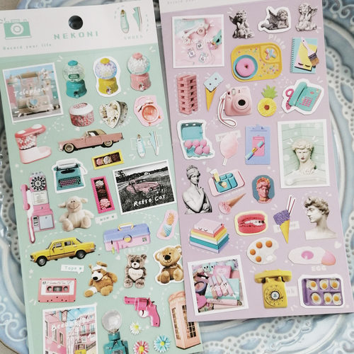 出口波普风可爱糖果玩具素材手帐