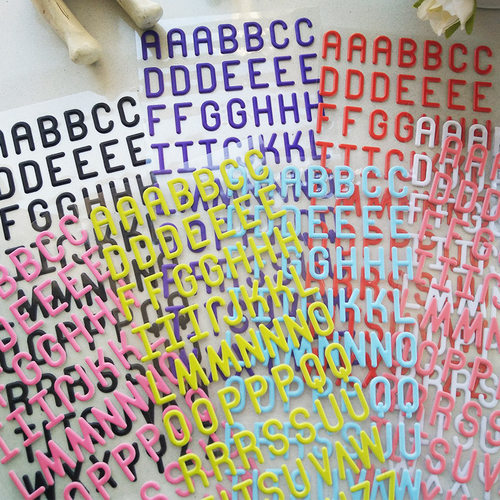 欧单实用百搭英文字母剪贴簿手帐