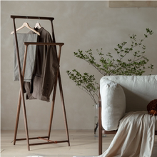 梵几|平云衣架 实木折叠落地衣帽架卧室客厅黑胡桃木挂衣架整装