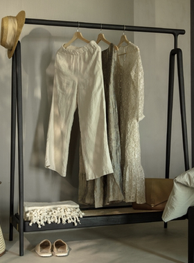 梵几|鹤脚衣架 实木藤编落地衣帽架卧室客厅挂衣架衣帽间架子