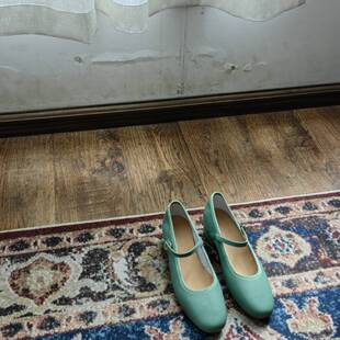 3.5CM中跟 玛丽珍女鞋 蒂芙尼蓝 法式手工芭蕾鞋单鞋女鞋平底鞋女