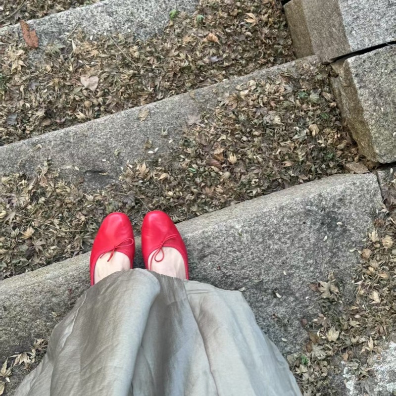相思红意大利手工芭蕾鞋女