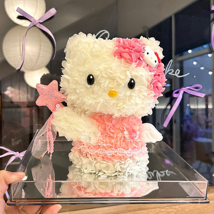 七夕永生花哈喽hellokitty凯蒂K猫摆件情人节礼物送女友闺蜜男友