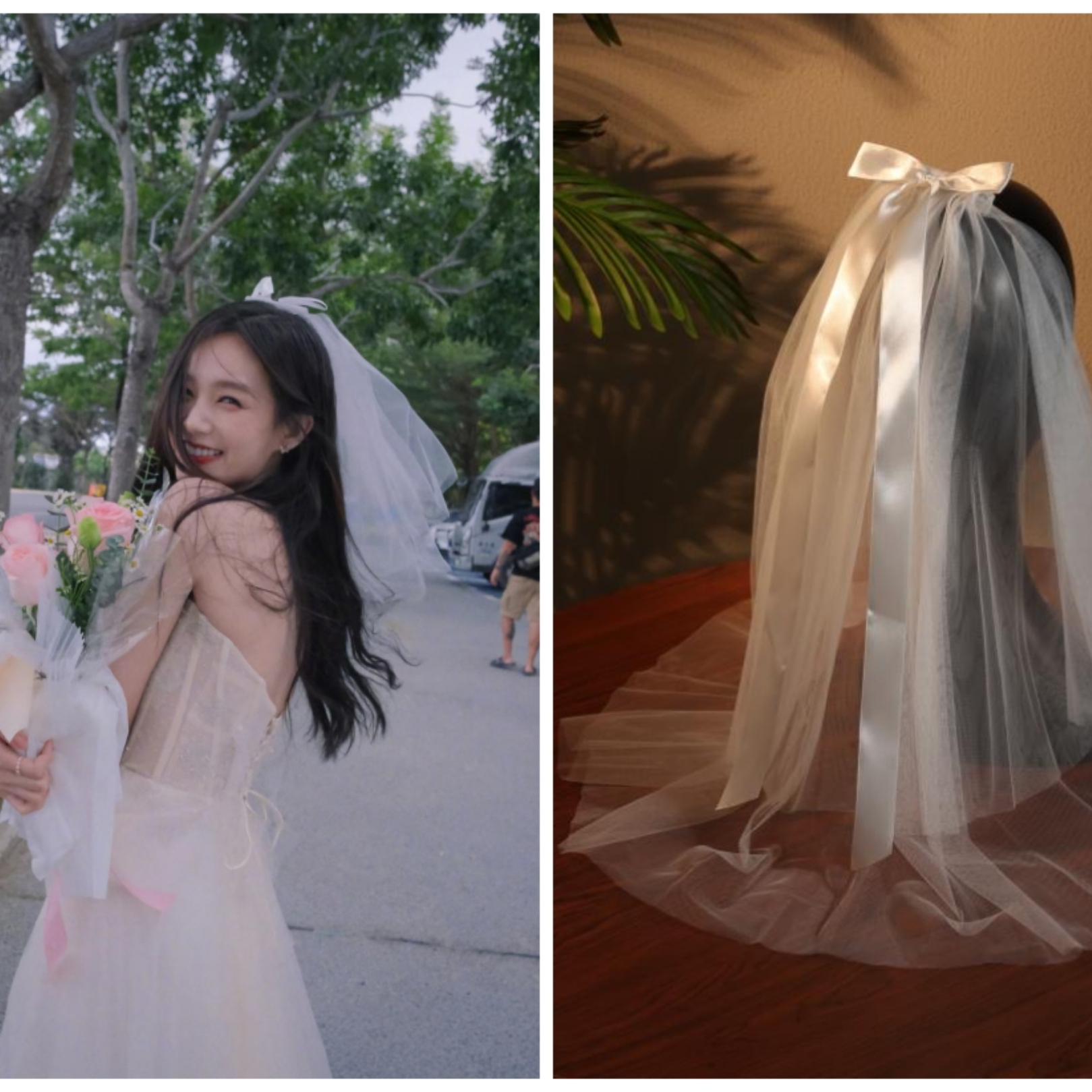 领证登记求婚头纱白色