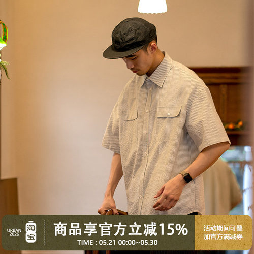 URBANSTANDARD泡泡纱短袖衬衫