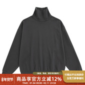 UrbanStandard日系重磅高领长袖 T恤男秋季 复古磨毛双面上衣305g