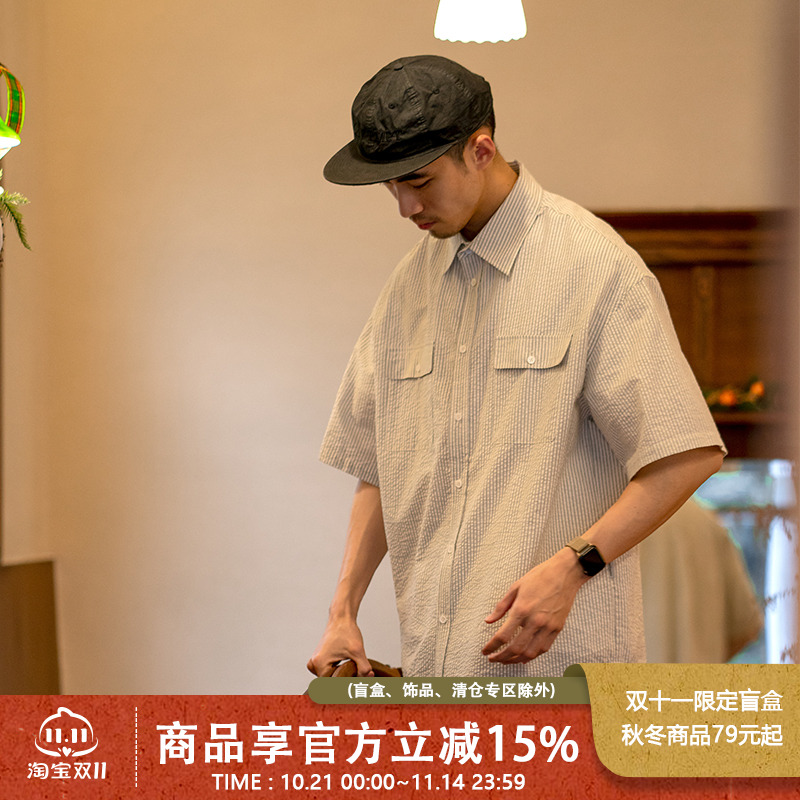 URBANSTANDARD泡泡纱短袖衬衫