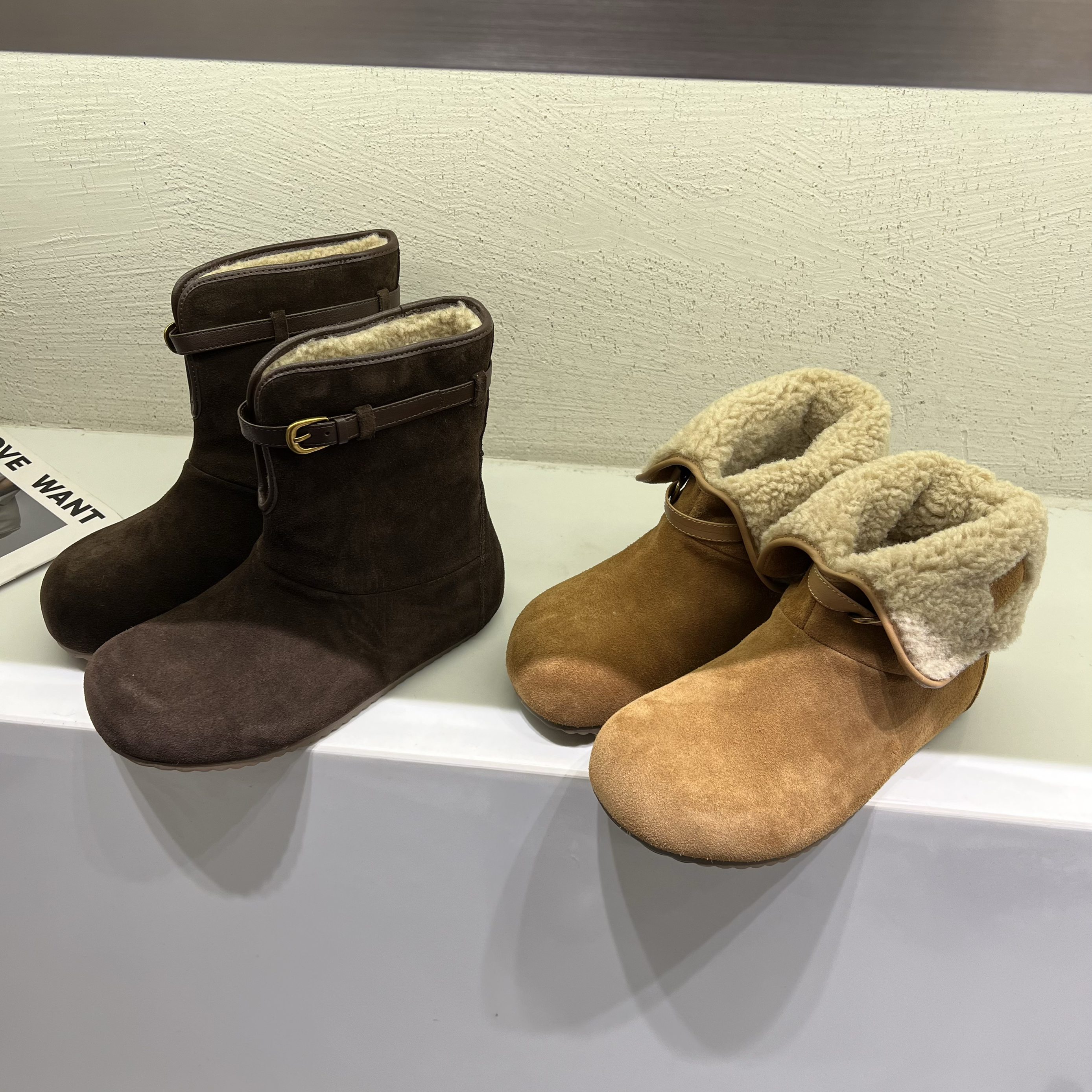 韩版百搭真皮两穿时尚雪地靴女2025冬季保暖舒适内增高棉鞋短靴潮