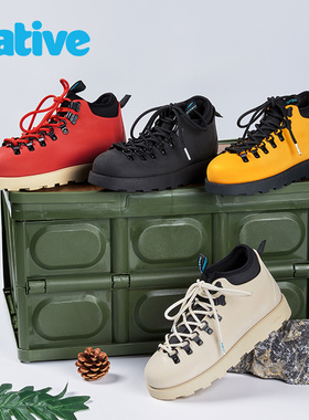 native马丁靴秋冬季增高男鞋户外防水登山鞋女鞋2025超火厚底靴子