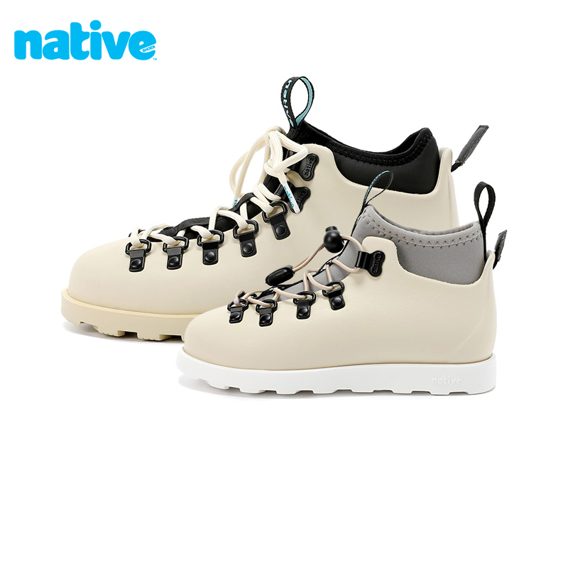 native亲子鞋儿童防水鞋春秋季舒适马丁靴防滑高帮鞋户外轻便童鞋