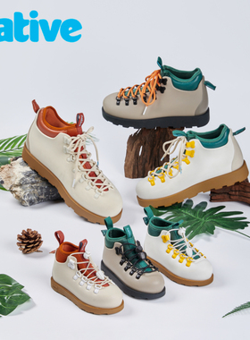 native亲子鞋儿童秋冬季雪地靴欧包靴童鞋母女棉靴鞋子户外高帮鞋