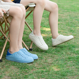 中大童一脚蹬休闲鞋 儿童洞洞鞋 室内童鞋 踩跟半拖凉鞋 子 native拖鞋