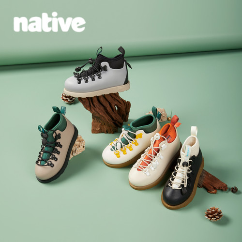 native儿童雪地靴秋冬防水马丁靴