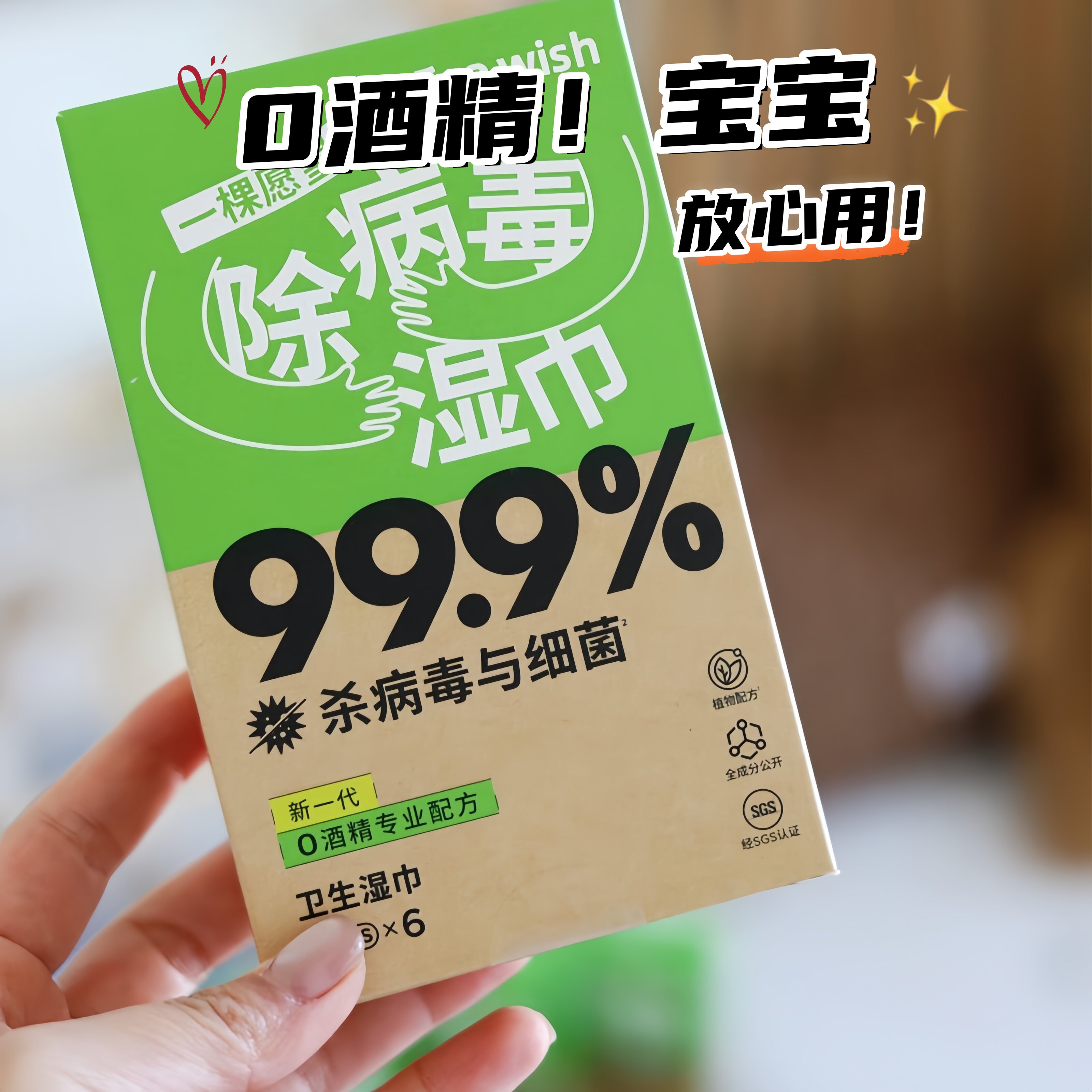 Ecowish除病毒杀菌湿巾0酒精