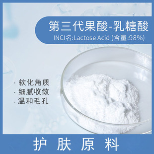 新品第三代果酸 乳糖酸粉更温和精华爽肤水面膜液刷酸护肤原料