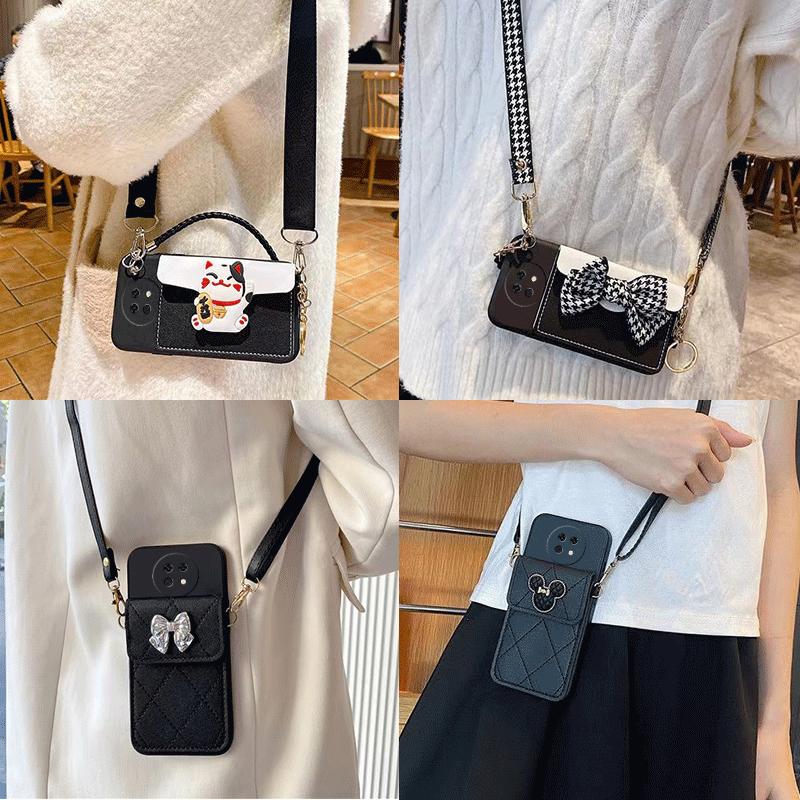 适用红米Note9手机壳redminote95g吊绳M2010J19SC挂绳手腕M2007J22C零钱卡包背带斜跨可斜挎插卡包时尚女网红