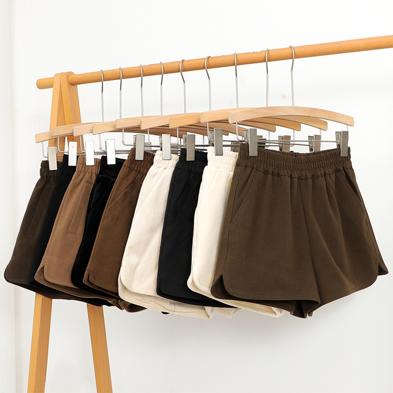 秋冬毛呢短裤a宽松高腰