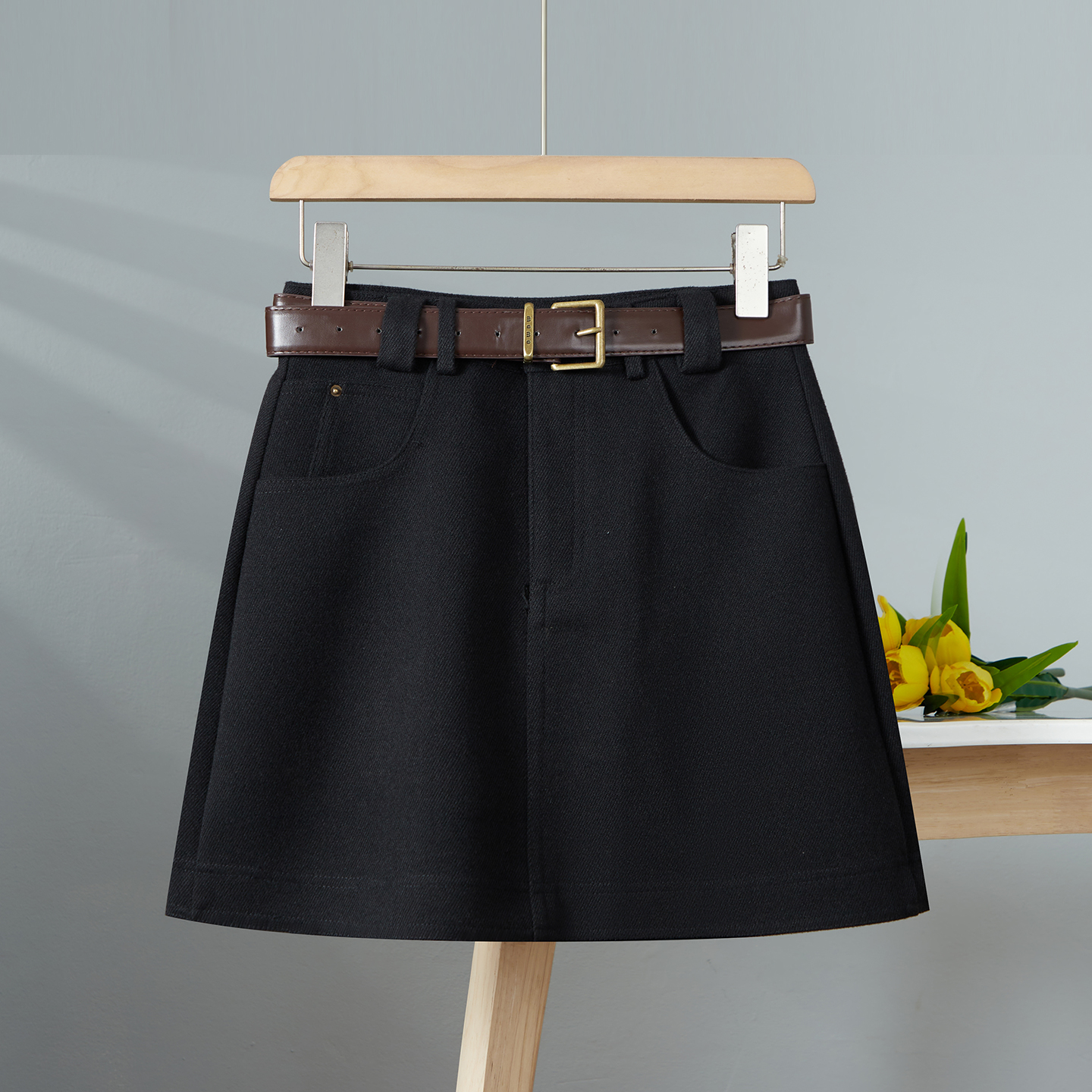 毛呢半身裙女短裙秋冬新款