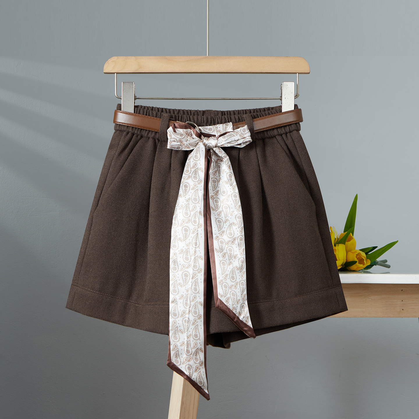 毛呢短裤女外穿秋冬新款设计感