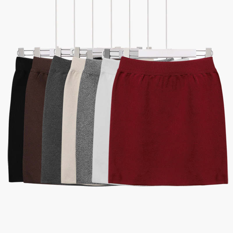 新款毛线针织打底垂感时尚半身裙