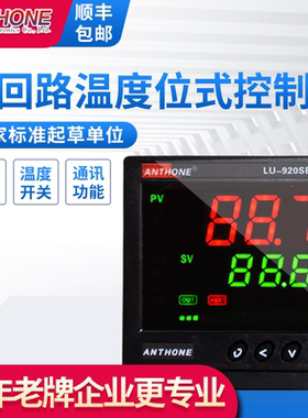 两路温度显示报警器上下限温度控制器PT100输入K偶输入双路温控器