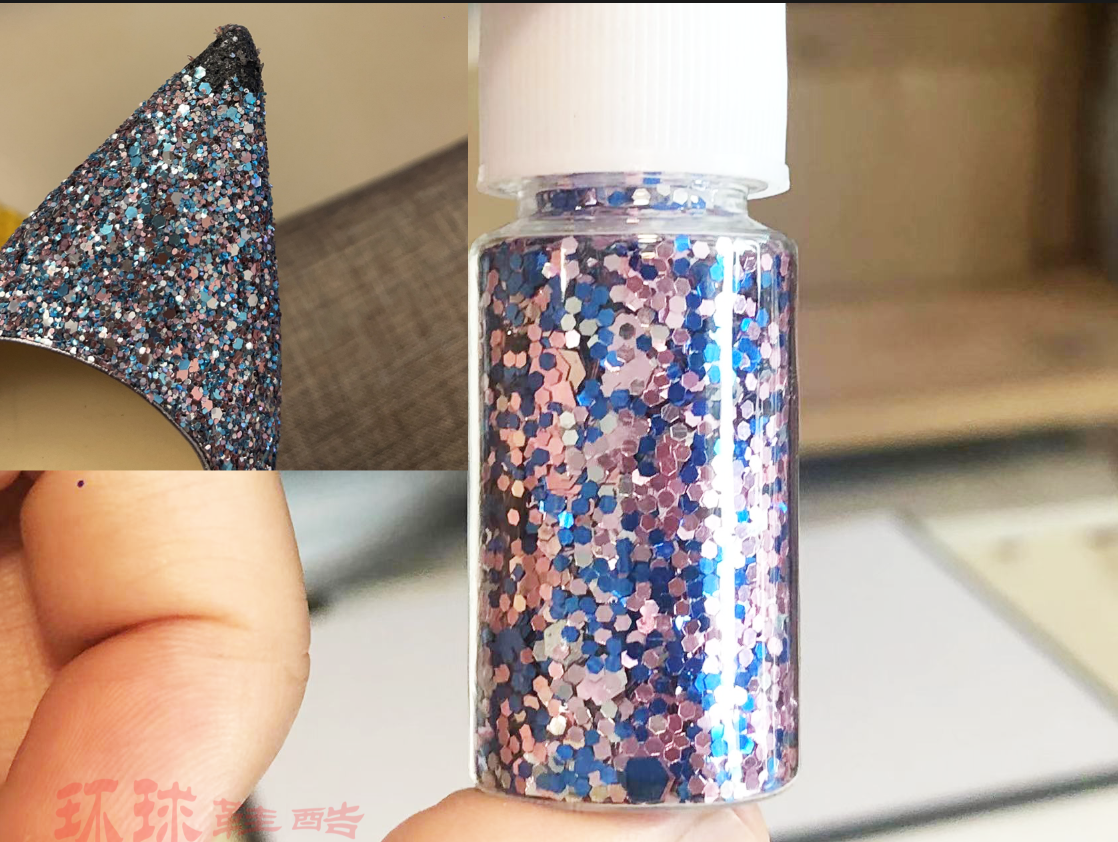 Jimmy Choo高跟鞋掉色修复亮片泡泡糖色冰雪奇缘渐变亮片尖头颜料