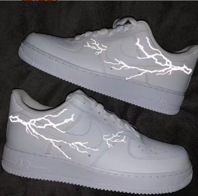 球鞋定制diy热转印贴纸模板3m反光烫印衣服烫画工具鞋子闪电贴