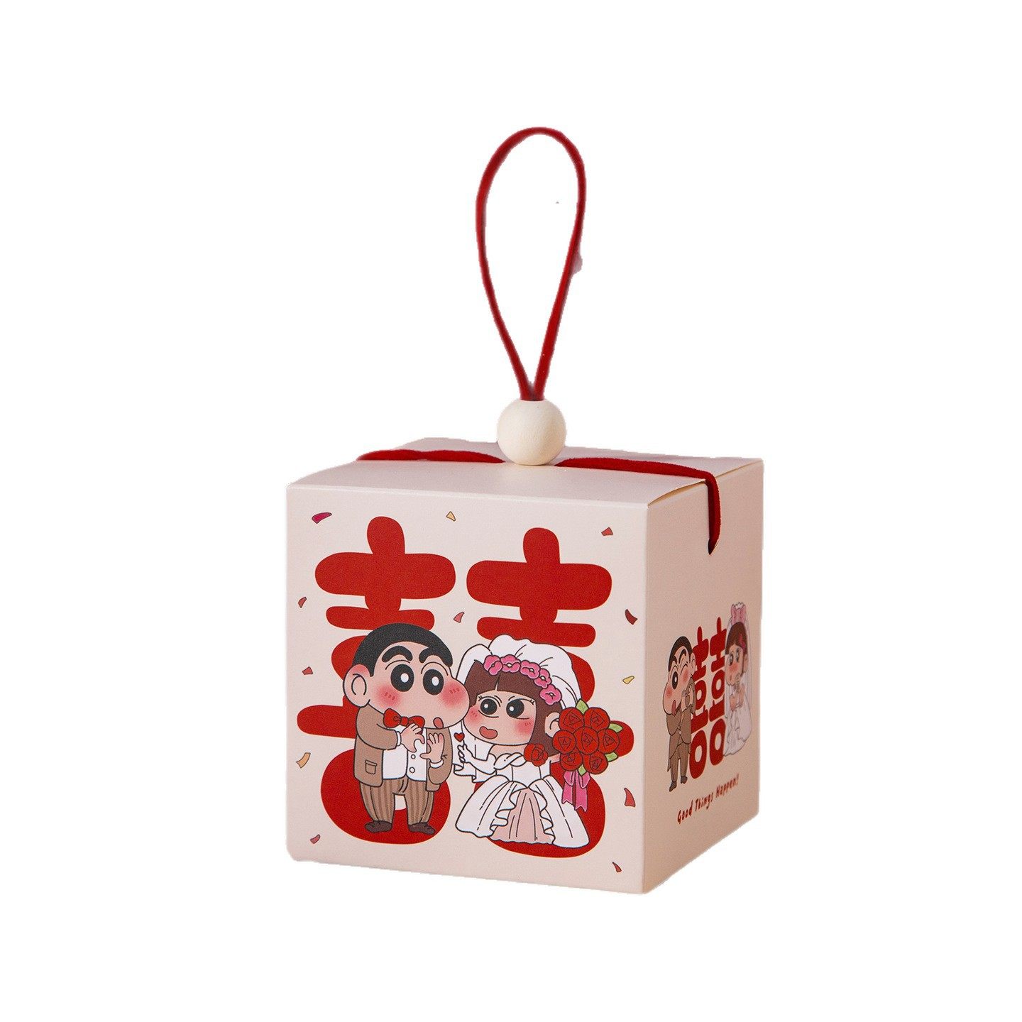 2025新款结婚卡通可爱喜糖盒订婚礼伴手礼回礼糖果包装盒囍糖袋