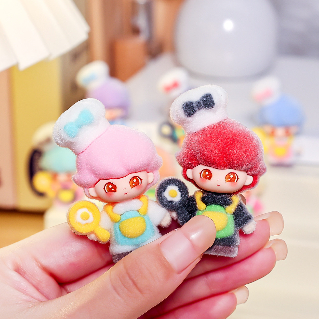 可爱厨师点点萌粒 diy钥匙扣公仔挂件潮玩盲盒配件桌面小摆件