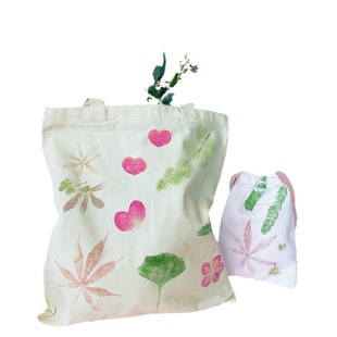 植物敲拓染材料包手工diy工具套装帆布包方巾印染锤拓印布袋白布