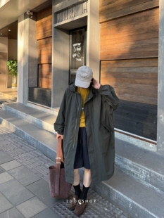 风衣 日本进口再生纤维户外防水面料可拆卸连帽领长款 LDOO SHOP