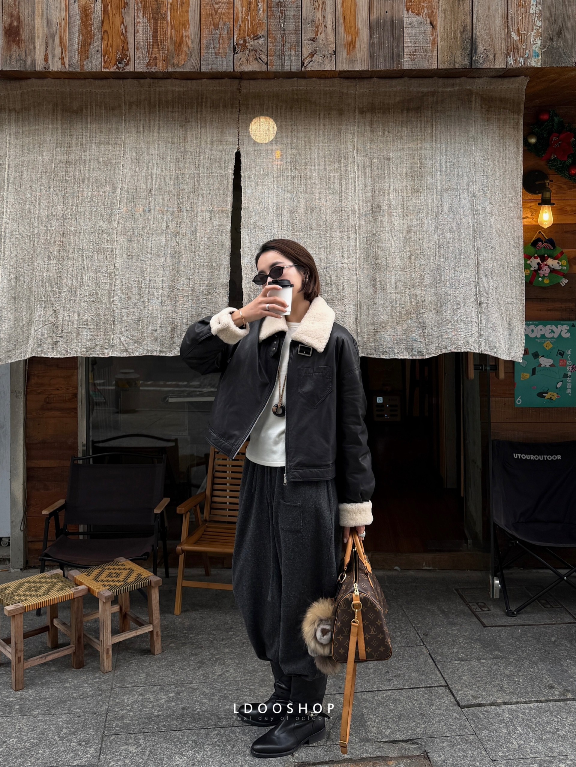 植鞣羊皮澳毛皮毛一体鹅绒皮衣