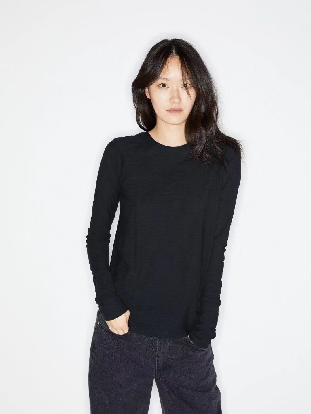 长袖休闲新型蛋白纤维百搭打底衫