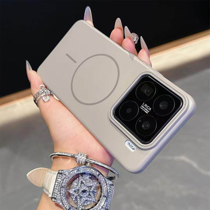 Beats同款钛灰色Magsafe强磁吸充电适用小米15手机壳15pro磨砂高级水泥灰14/13商务奢华K80超薄亚克力硬外壳