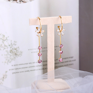 耳饰女仙气森系花朵耳线古风耳坠简约冷淡风耳挂长款纯银流苏耳环