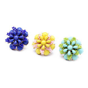 Fashionable ring, accessory, European style, flowered