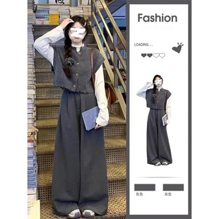 搭配一整套小个子韩剧穿搭三件套装 女装 早春季 爆款 2025新款 深冬装