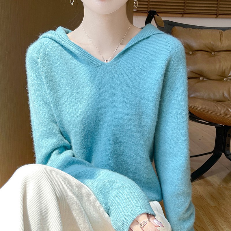 秋冬加厚100%羊毛针织衫女宽松休