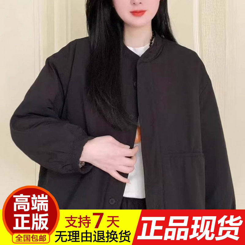 冬季加厚文艺棉衣女短款