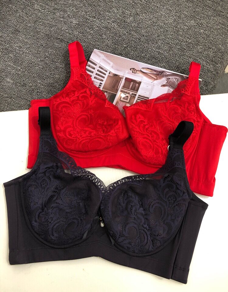 大胸显小薄款文胸无海绵四排扣收侧副乳记忆软钢圈上托内衣女111