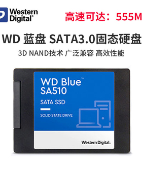 WD/西部数据 固态硬盘SA510 250GB蓝盘500GB 2.5英寸SATA SSD 1TB