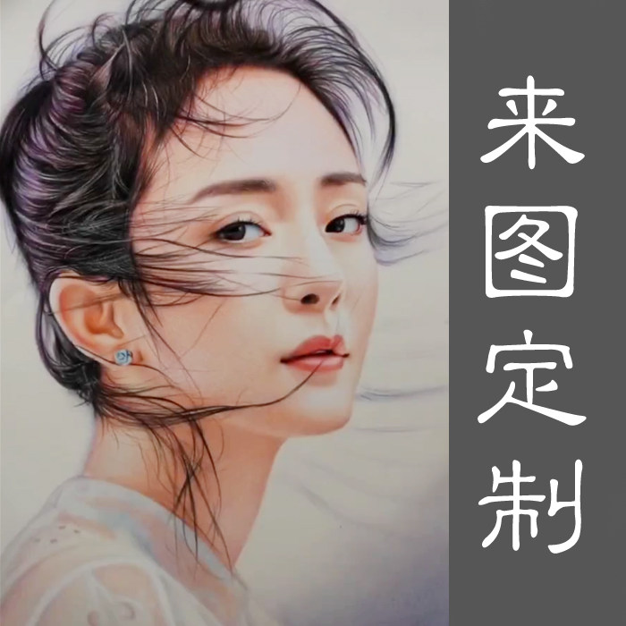 素描画像定制真人照片彩铅转手绘肖像画色彩铅人物头像相片帮代画
