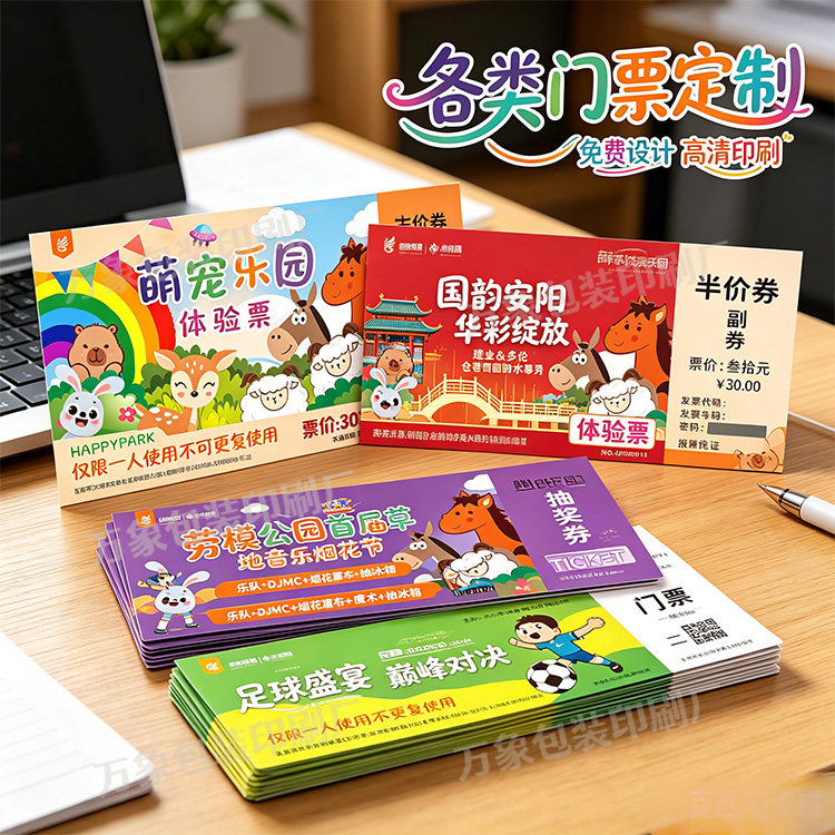 设计游乐园门票萌宠游乐园优惠券宣传单/海报/说明书