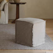 可拆洗侘寂风凳子定制凳坐凳民宿换鞋 凳亚麻布艺方形坐墩